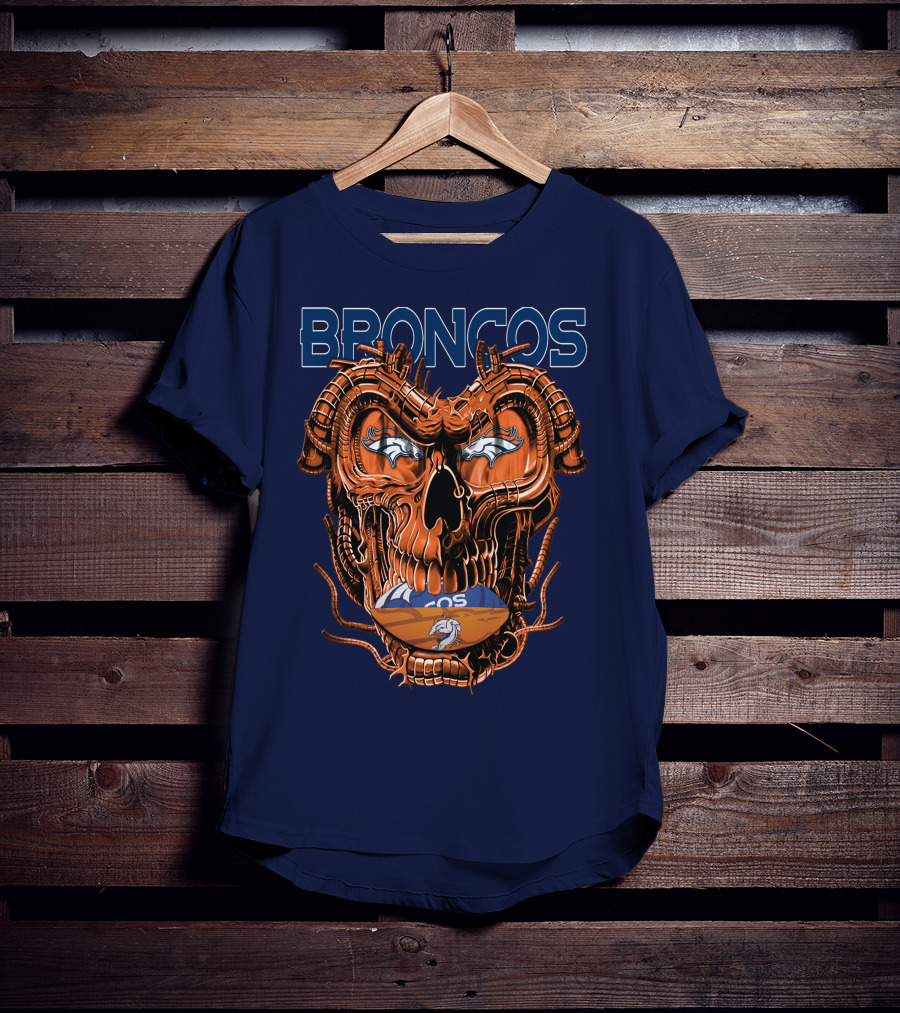 Dragonskull Broncos Football Logo Denver Broncos T-Shirt