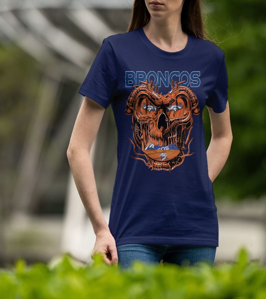 Dragonskull Broncos Football Logo Denver Broncos T-Shirt