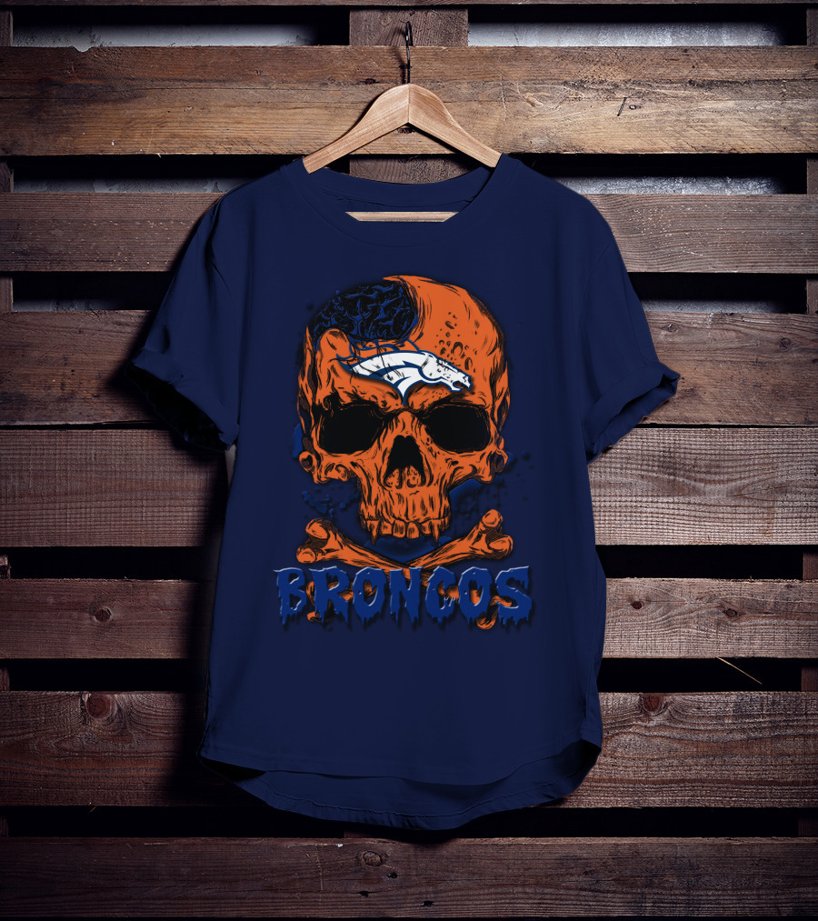 Broncos Skull Design Featuring Team T-Shirt