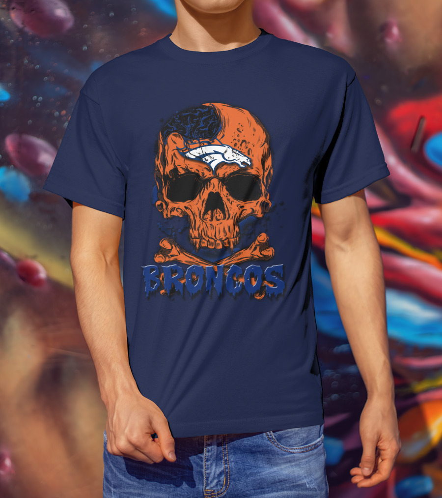 Broncos Skull Design Featuring Team T-Shirt