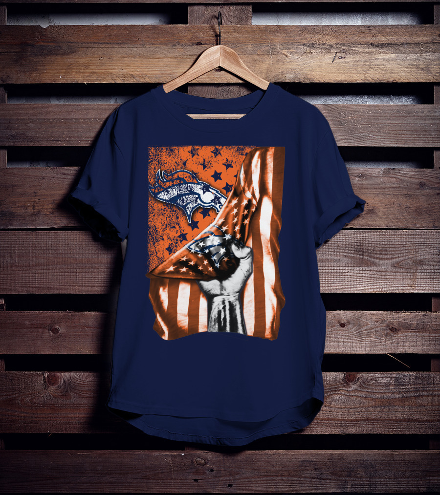 Denver Broncos American Flag Star T-Shirt