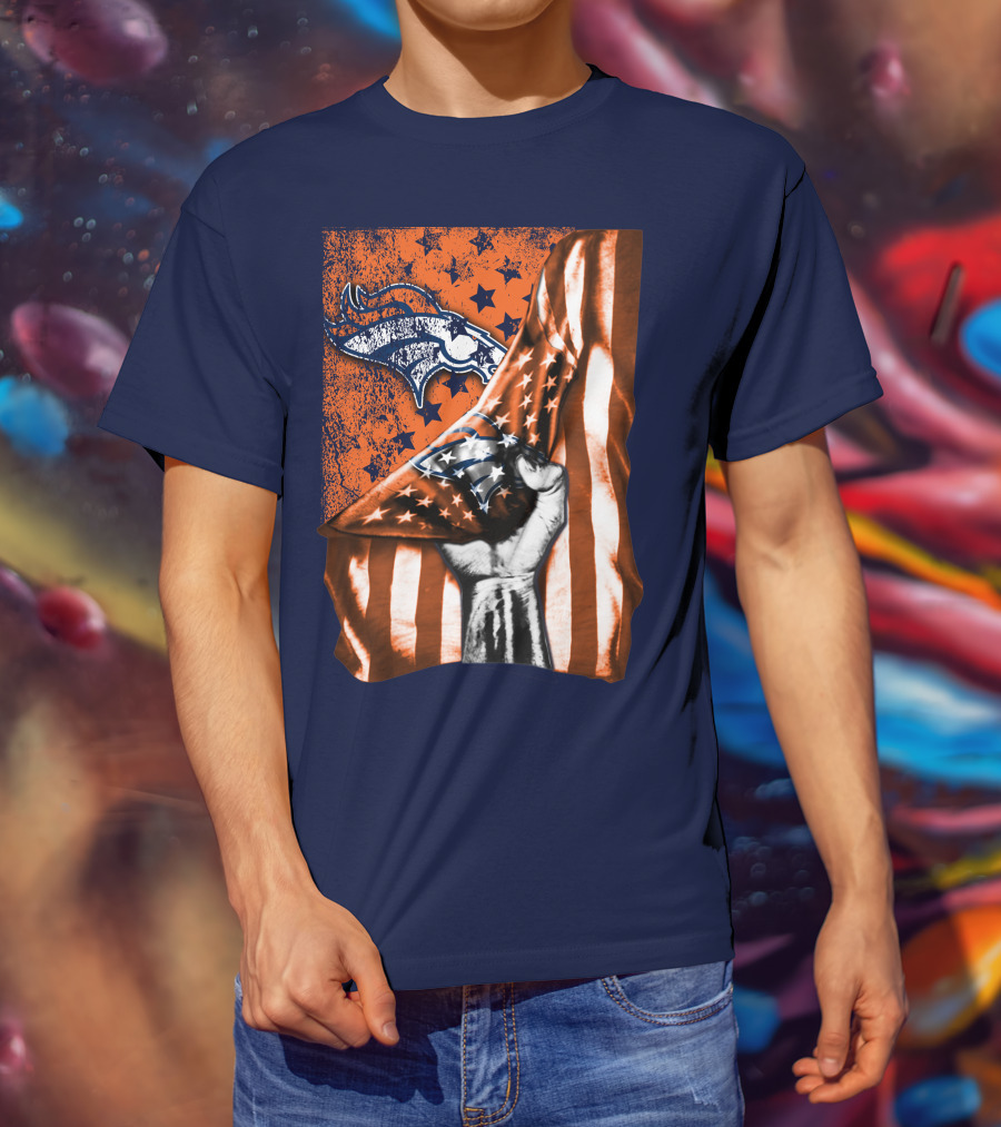 Denver Broncos American Flag Star T-Shirt