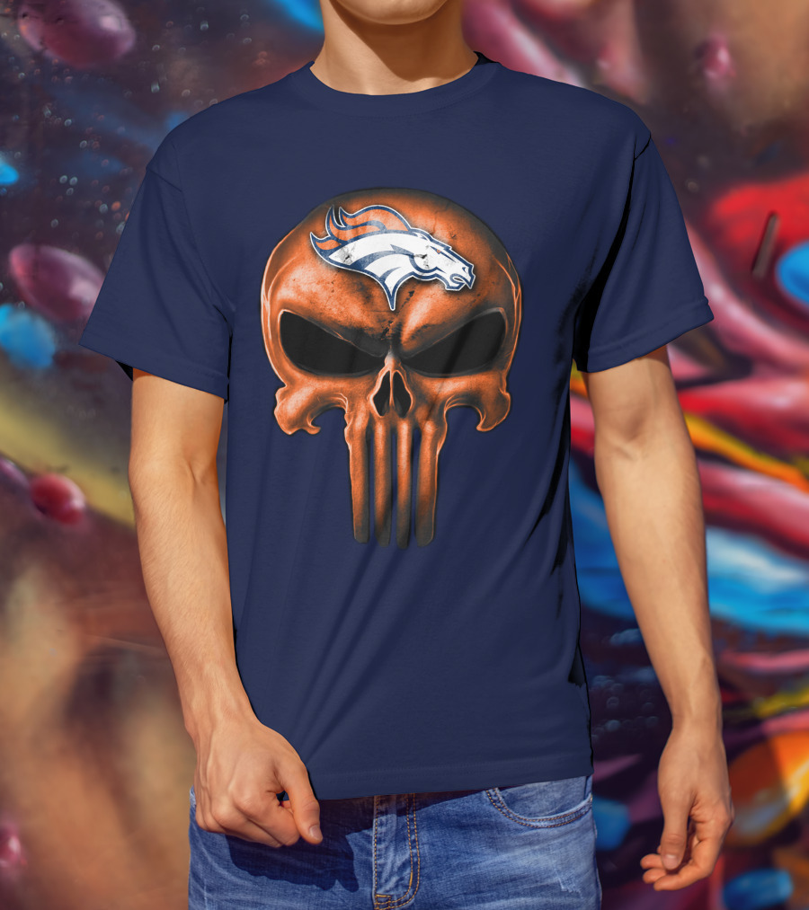 Skull Denver Broncos T-Shirt