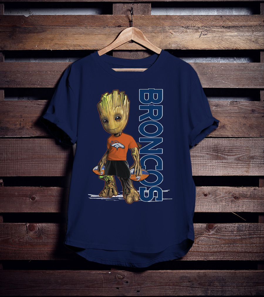 Groot V1 Denver Broncos Football Fan Character T-Shirt