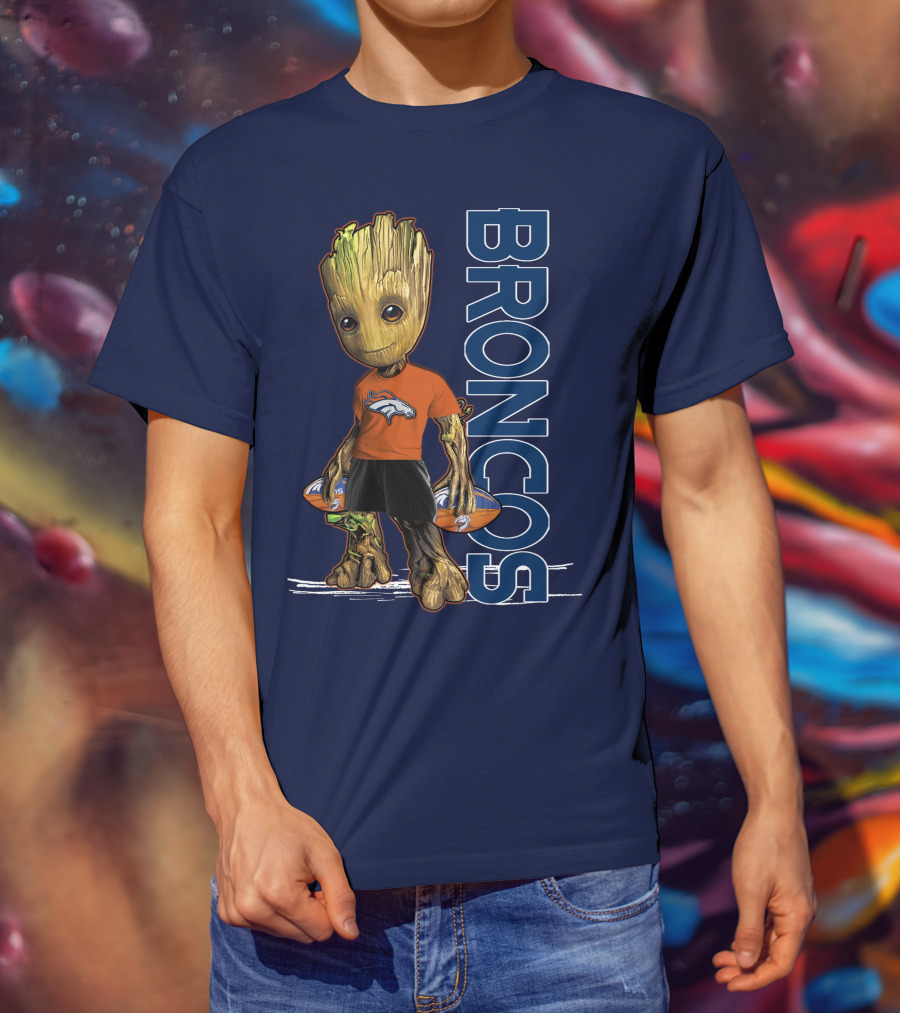 Groot V1 Denver Broncos Football Fan Character T-Shirt