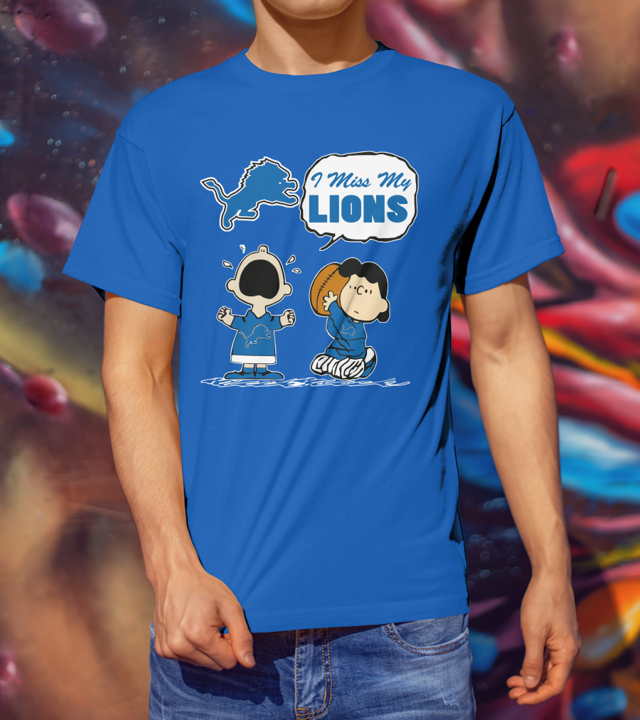 I Miss My Lions Detroit Lions Charlie Brown Football T-Shirt