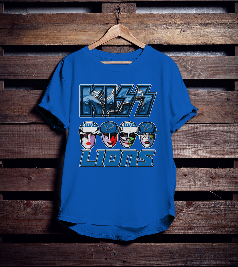 KISS Detroit Lions Face Paint Helmets T-Shirt