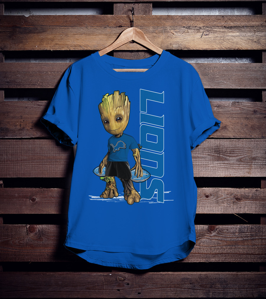 Groot Detroit Lions NFL Team Groot T-Shirt
