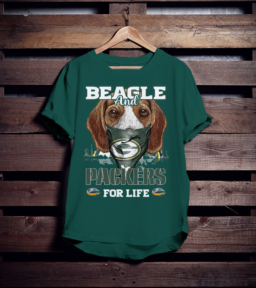 Beagle And Packers For Life Green Bay Packers T-Shirt