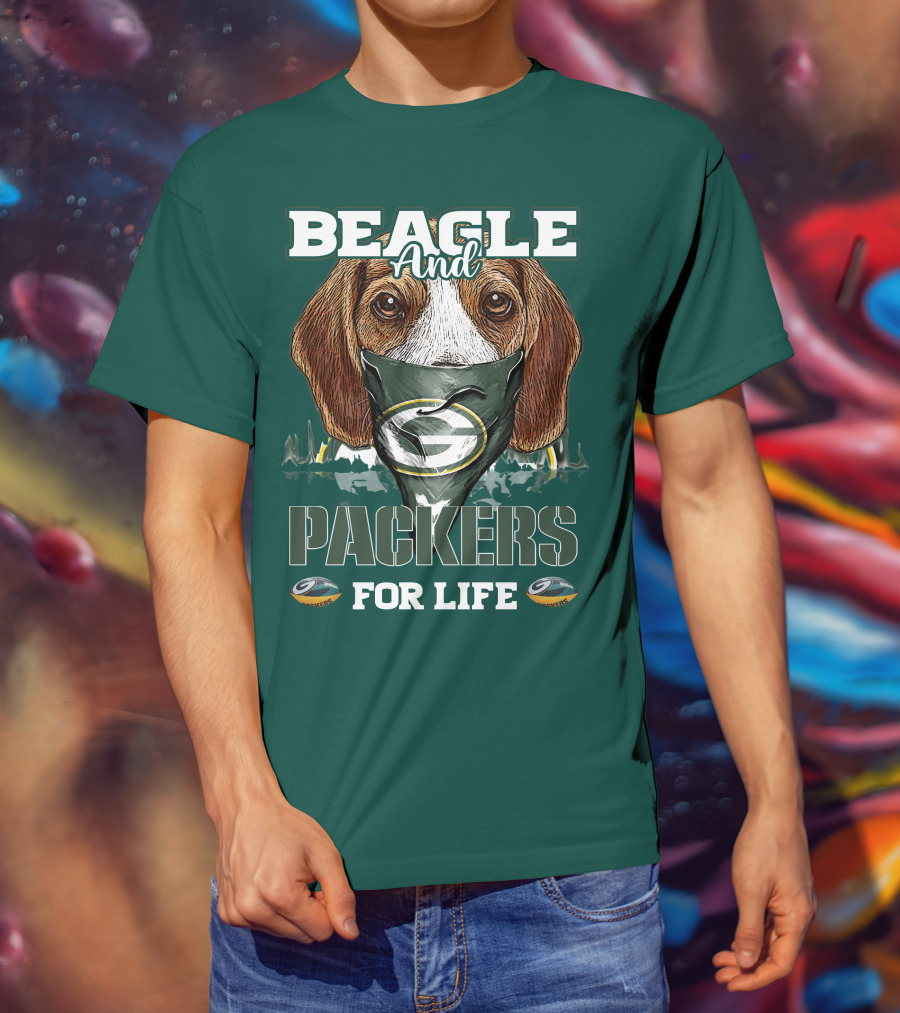 Beagle And Packers For Life Green Bay Packers T-Shirt