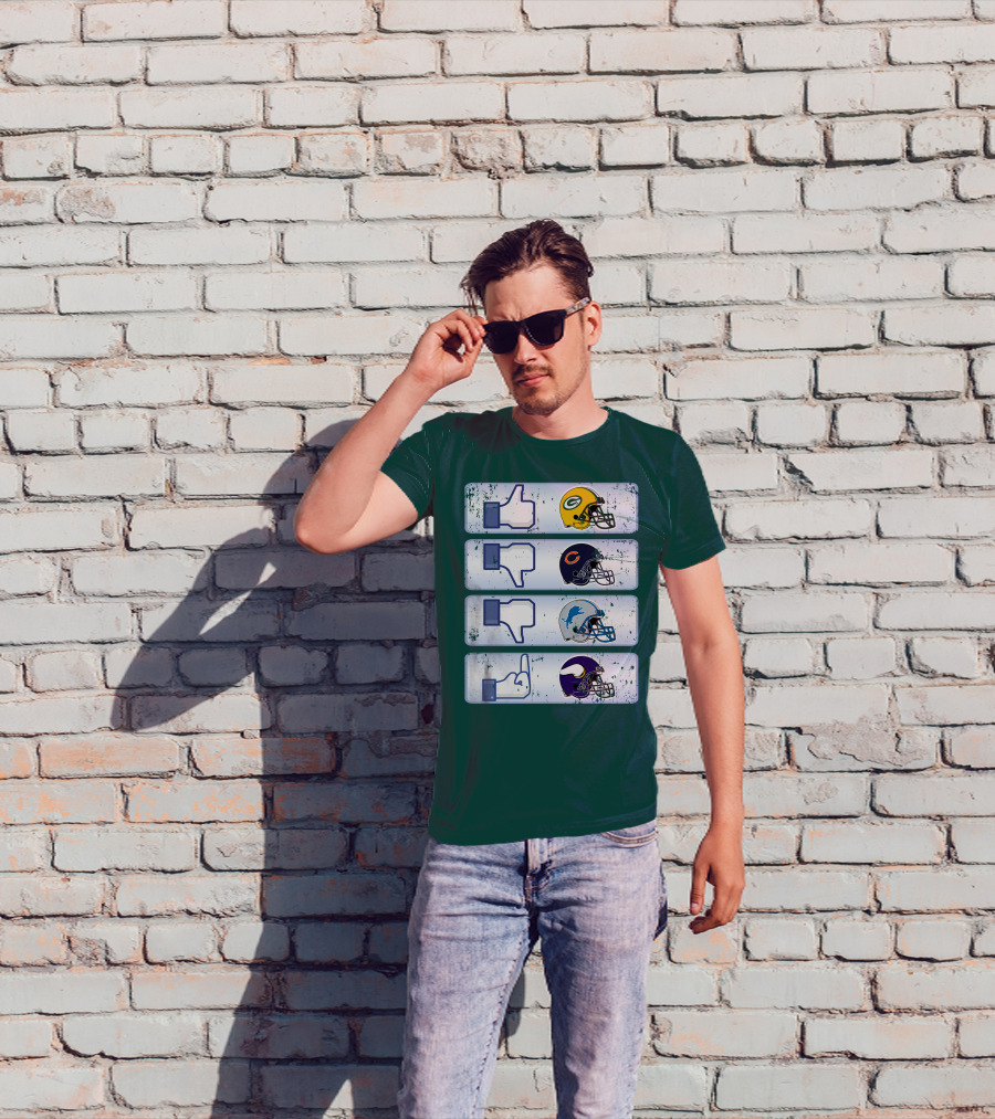 Green Bay Packers Chicago Bears Detroit Lions Minnesota Vikings Nfl Rivalry Icons T-Shirt
