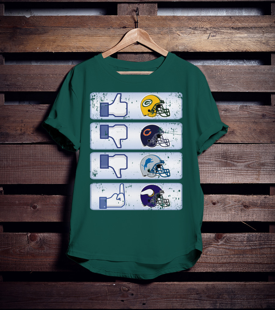 Green Bay Packers Chicago Bears Detroit Lions Minnesota Vikings Nfl Rivalry Icons T-Shirt