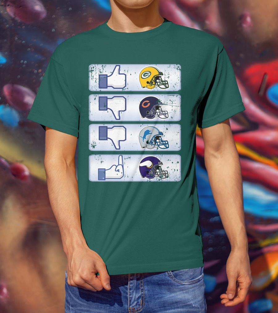 Green Bay Packers Chicago Bears Detroit Lions Minnesota Vikings Nfl Rivalry Icons T-Shirt
