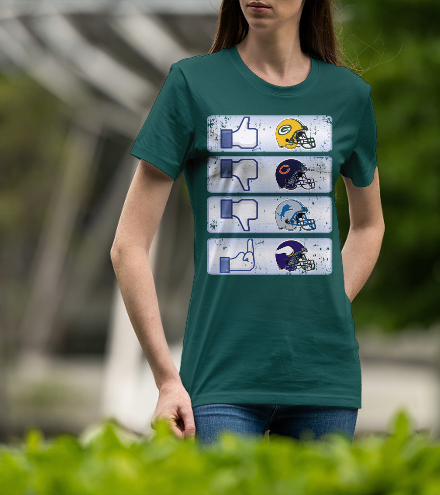 Green Bay Packers Chicago Bears Detroit Lions Minnesota Vikings Nfl Rivalry Icons T-Shirt