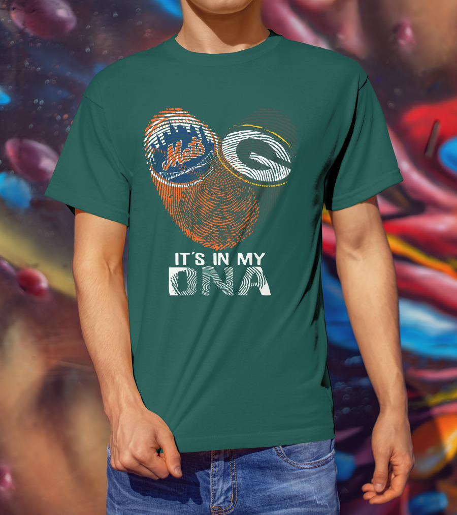 Green Bay Packers New York Mets It's In My Dna T-Shirt