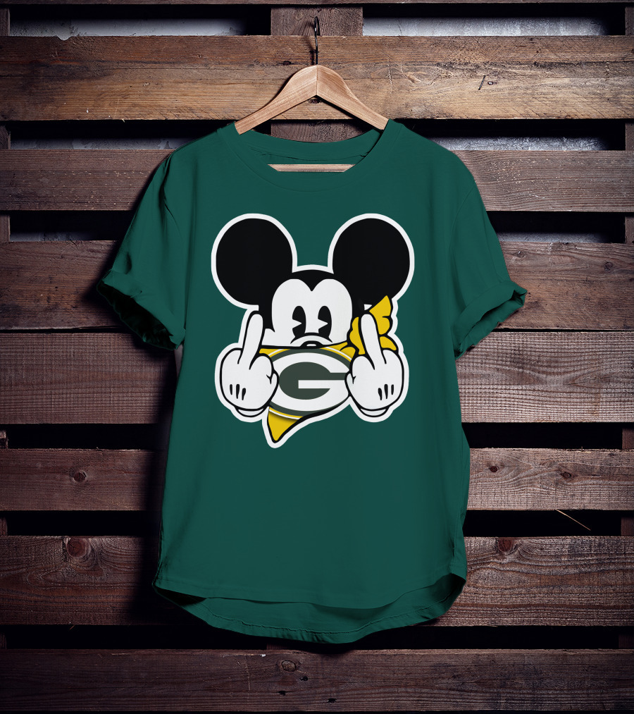 Green Bay Packers Mickey Gesture Fandom T-Shirt