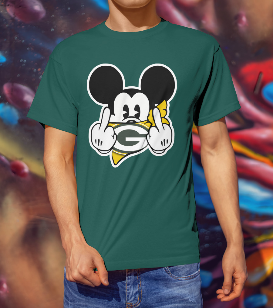 Green Bay Packers Mickey Gesture Fandom T-Shirt