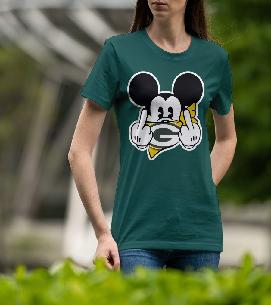 Green Bay Packers Mickey Gesture Fandom T-Shirt