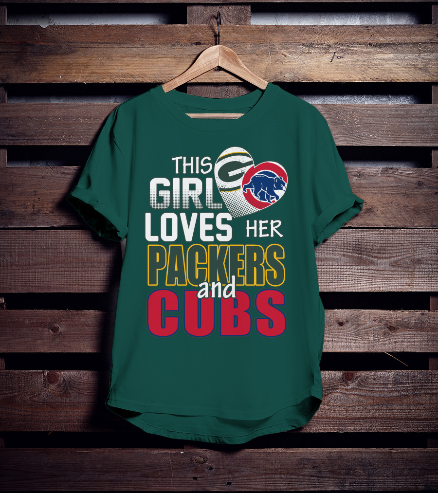 This Girl Loves Her Packers And Cubs T-Shirt