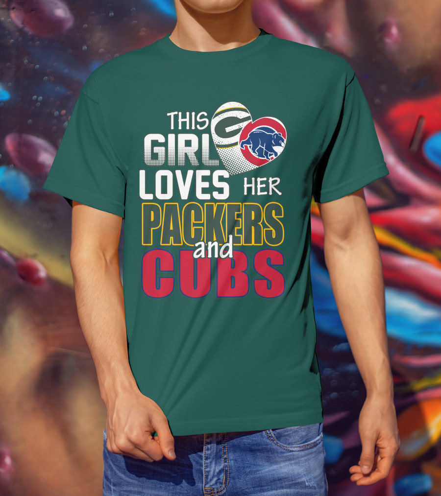 This Girl Loves Her Packers And Cubs T-Shirt