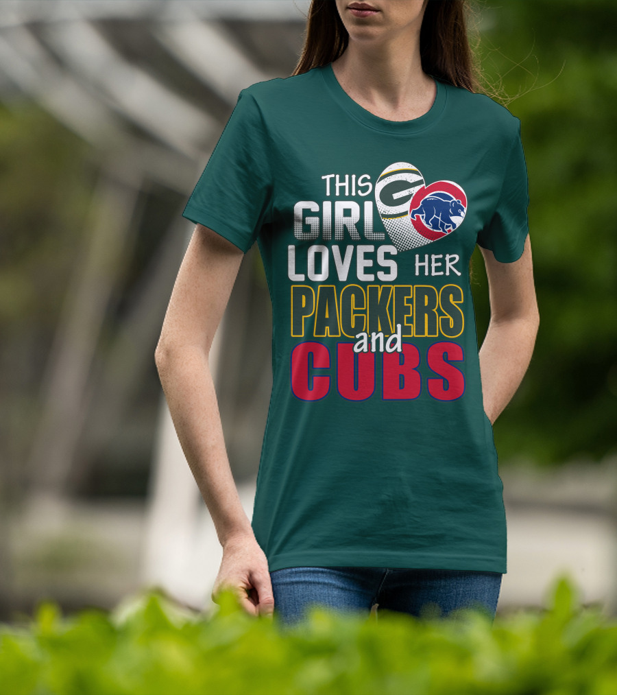 This Girl Loves Her Packers And Cubs T-Shirt