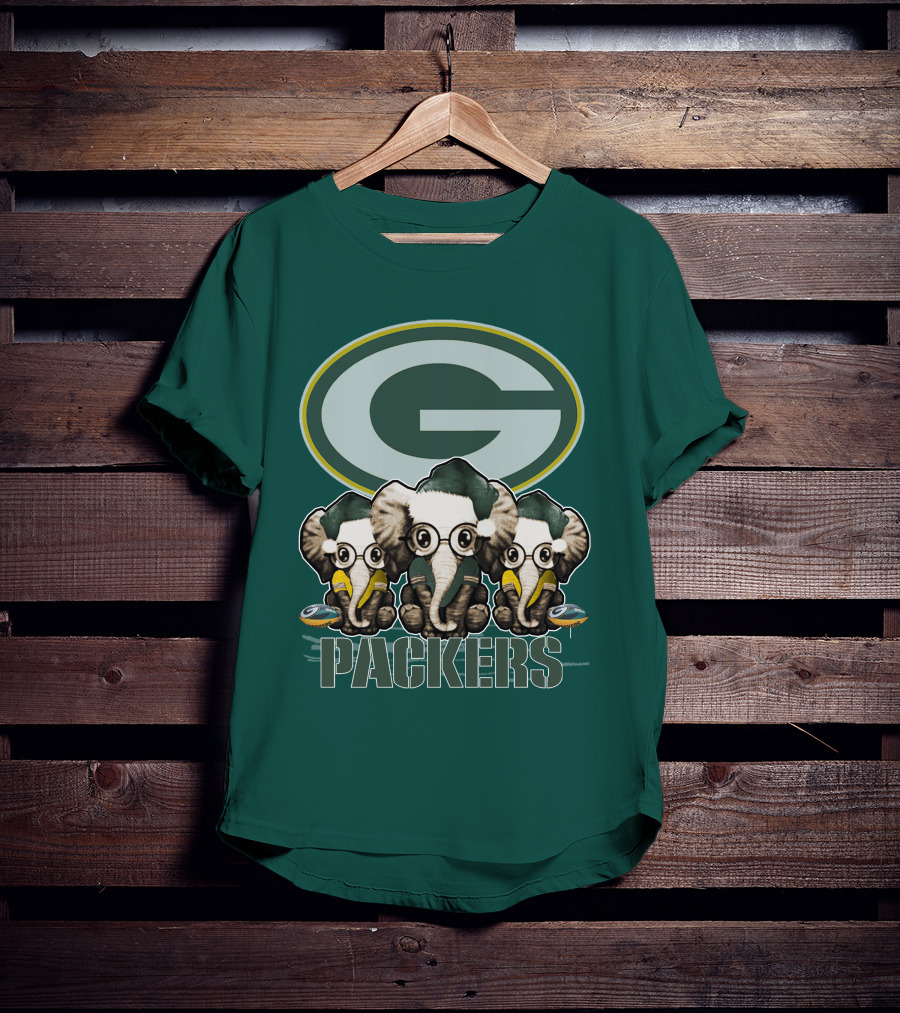 Elephant Packers Christmas Green Bay Packers T-Shirt