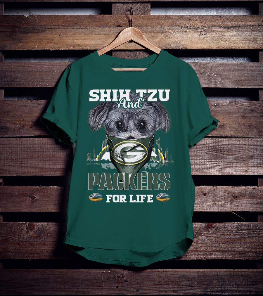 Shih Tzu And Packers For Life T-Shirt