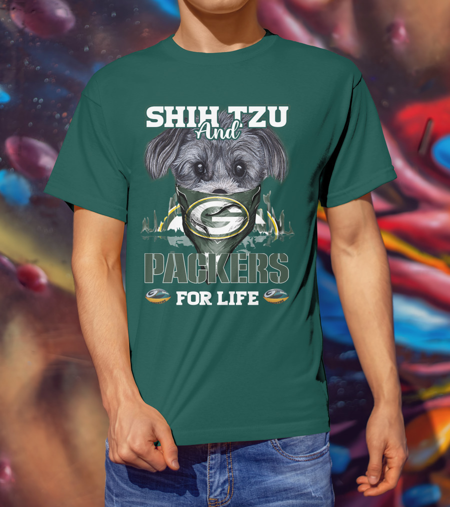 Shih Tzu And Packers For Life T-Shirt