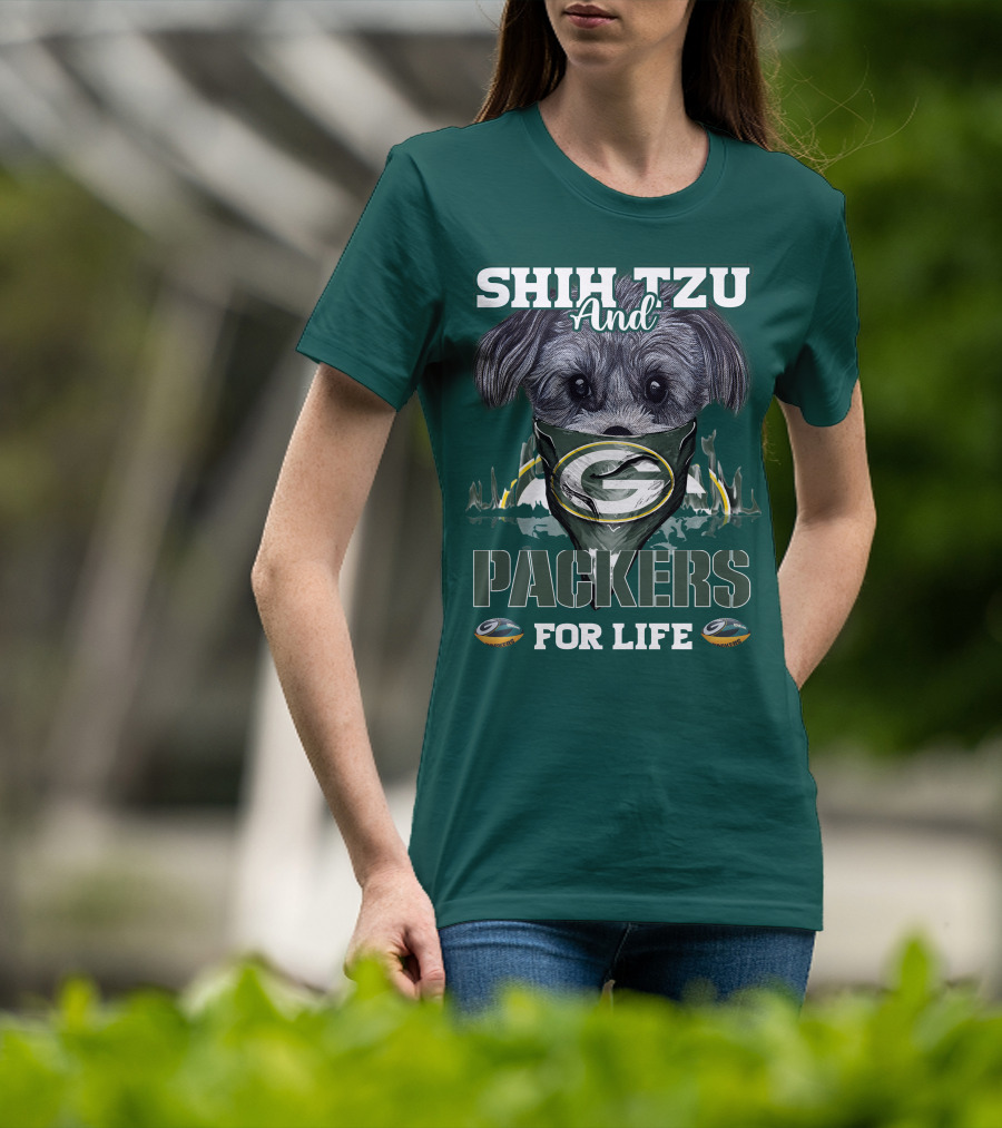 Shih Tzu And Packers For Life T-Shirt