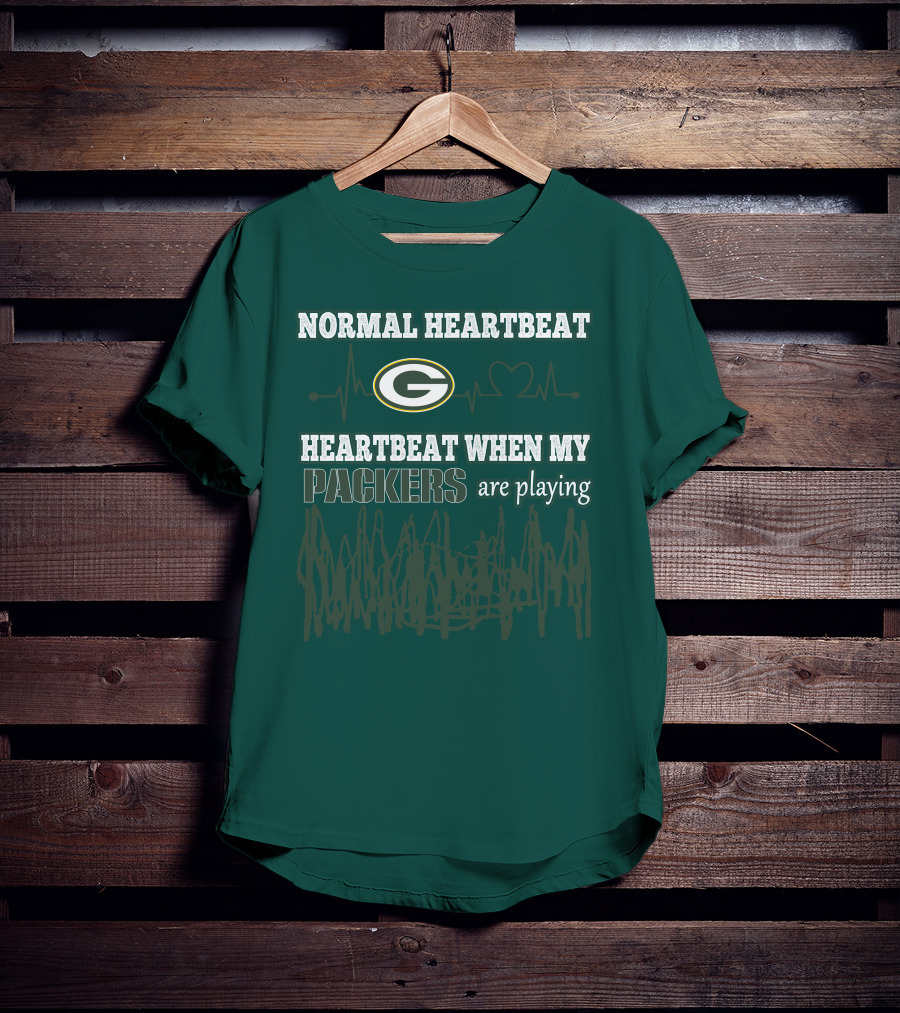 Normal Heartbeat Heartbeat When My Packers Are Playing T-Shirt