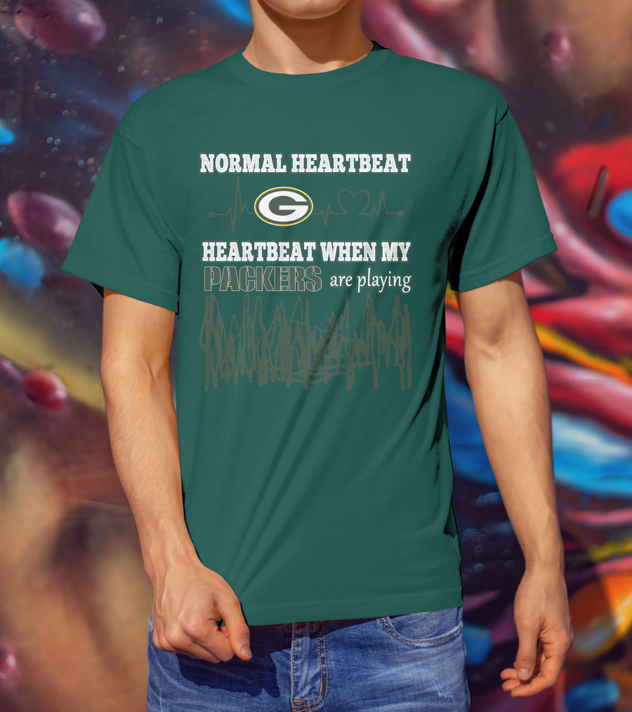 Normal Heartbeat Heartbeat When My Packers Are Playing T-Shirt