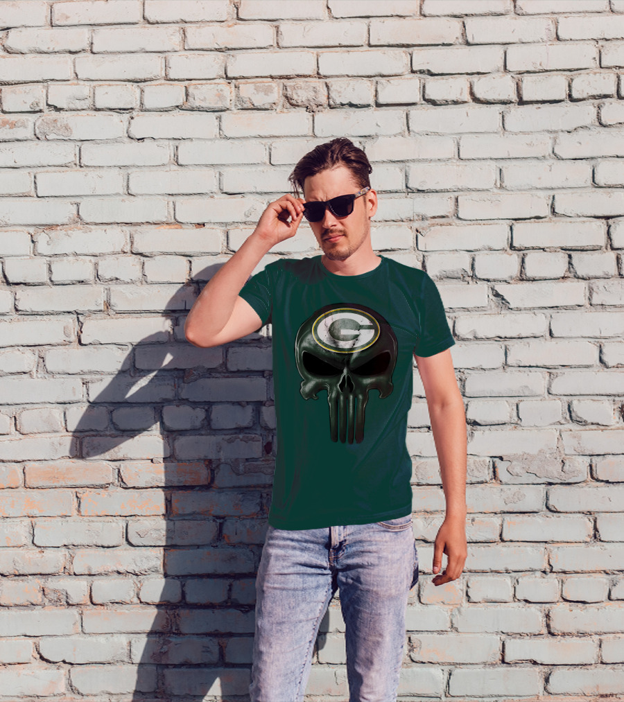 Green Bay Packers Skull T-Shirt