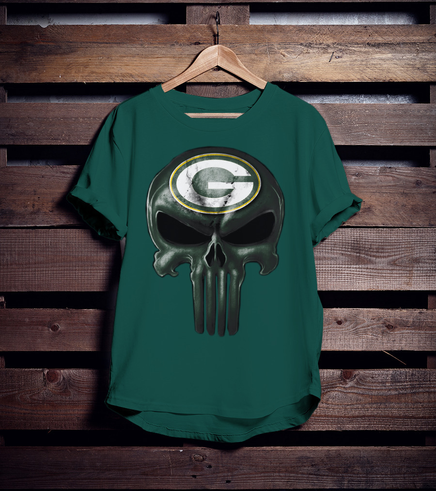 Green Bay Packers Skull T-Shirt