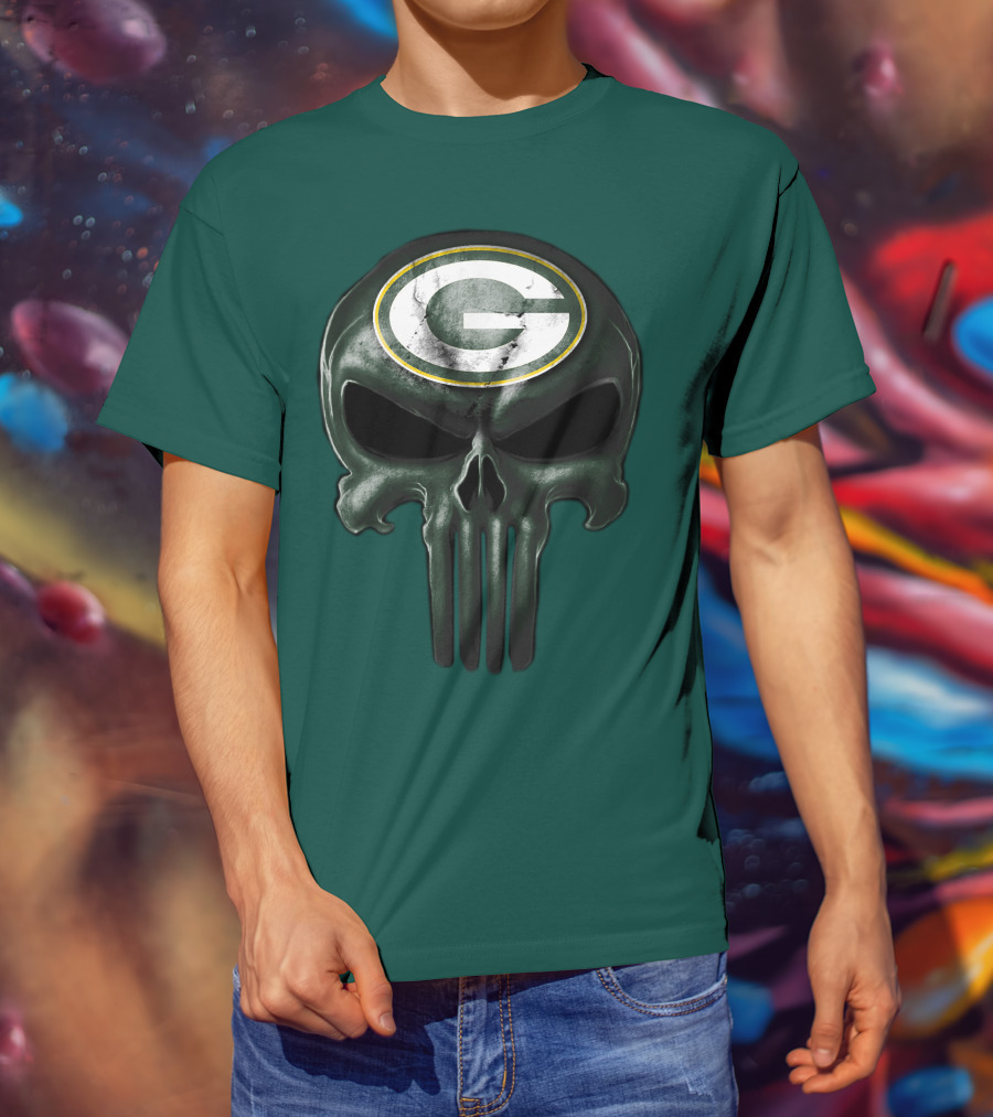 Green Bay Packers Skull T-Shirt