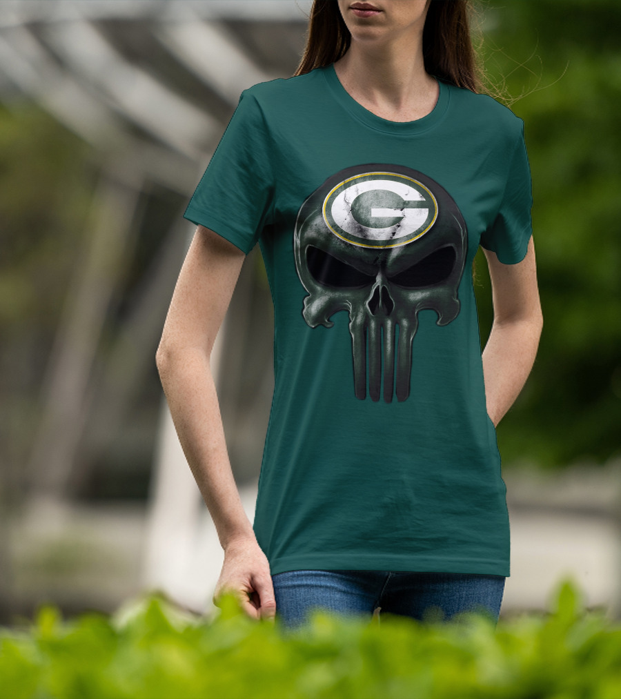 Green Bay Packers Skull T-Shirt