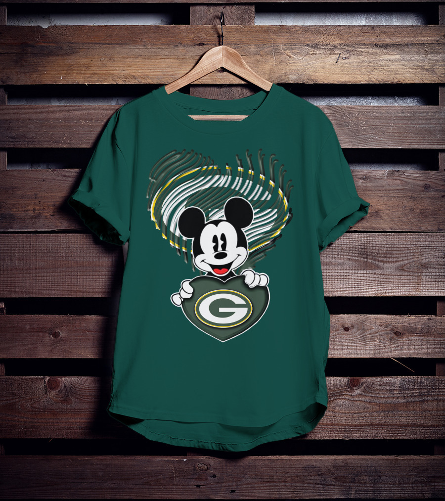 Mick Fan Embraces Green Bay Packers Heart T-Shirt
