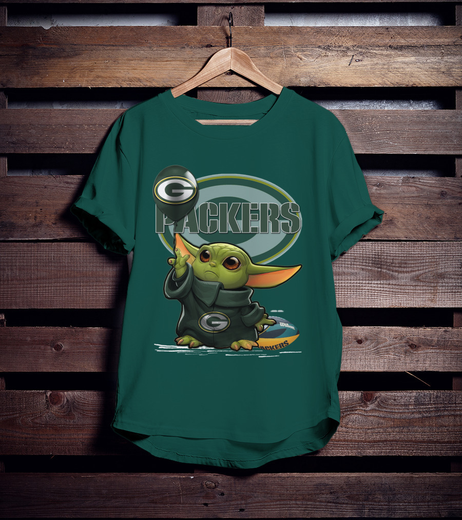 Yoda V1 Green Bay Packers Football Wilson T-Shirt