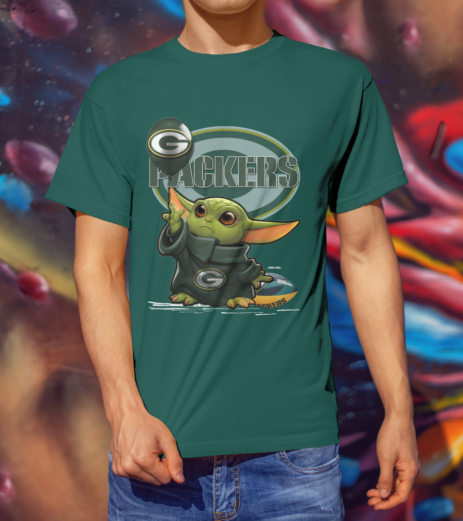 Yoda V1 Green Bay Packers Football Wilson T-Shirt