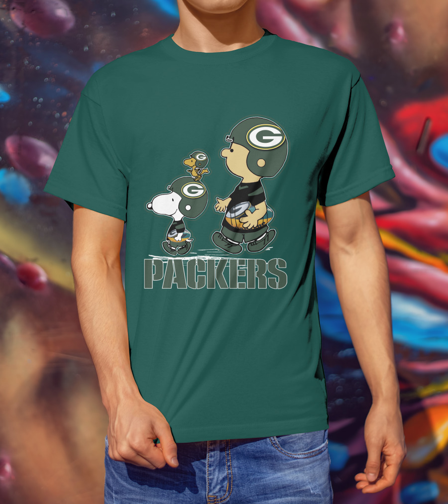 Snpfootball Green Bay Packers Peanuts Characters T-Shirt