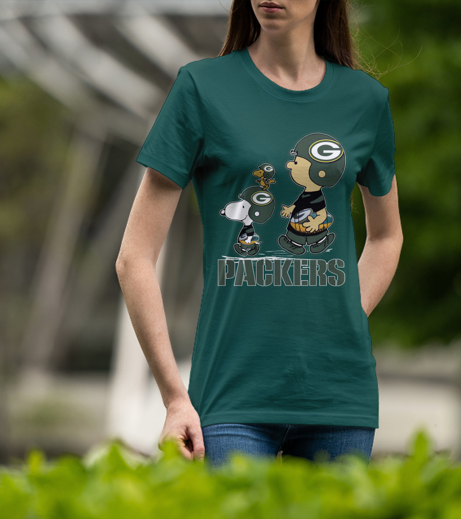 Snpfootball Green Bay Packers Peanuts Characters T-Shirt