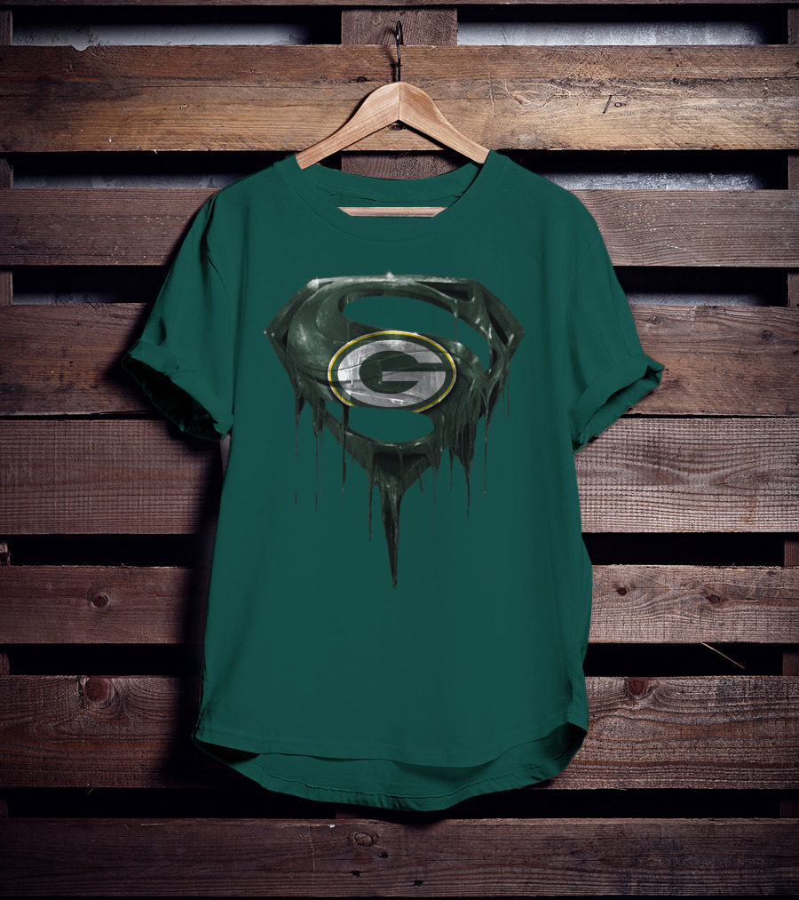 Spm Superman Green Bay Packers Logo Fusion T-Shirt