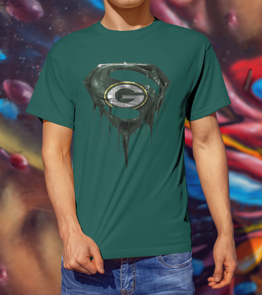Spm Superman Green Bay Packers Logo Fusion T-Shirt
