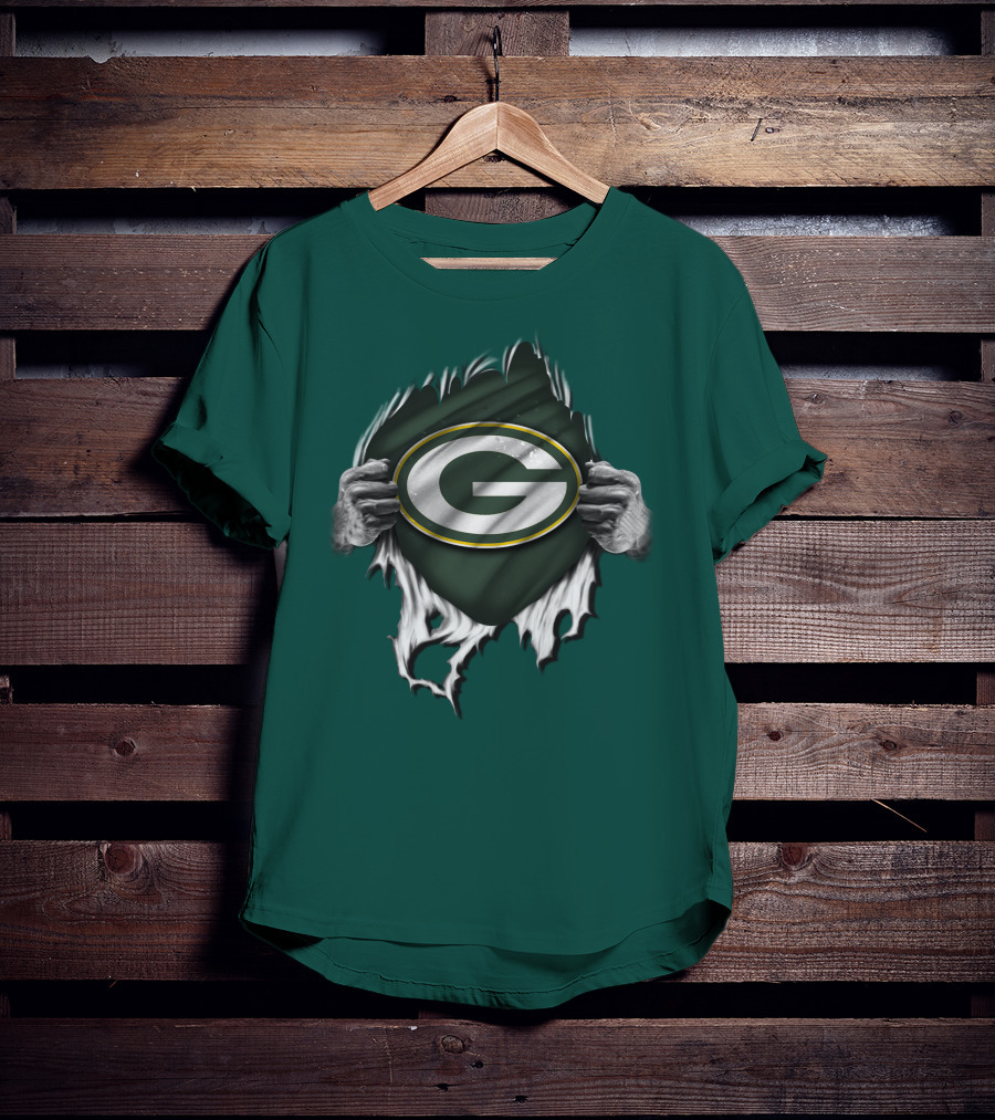 Green Bay Packers Torn Logo Superfan T-Shirt