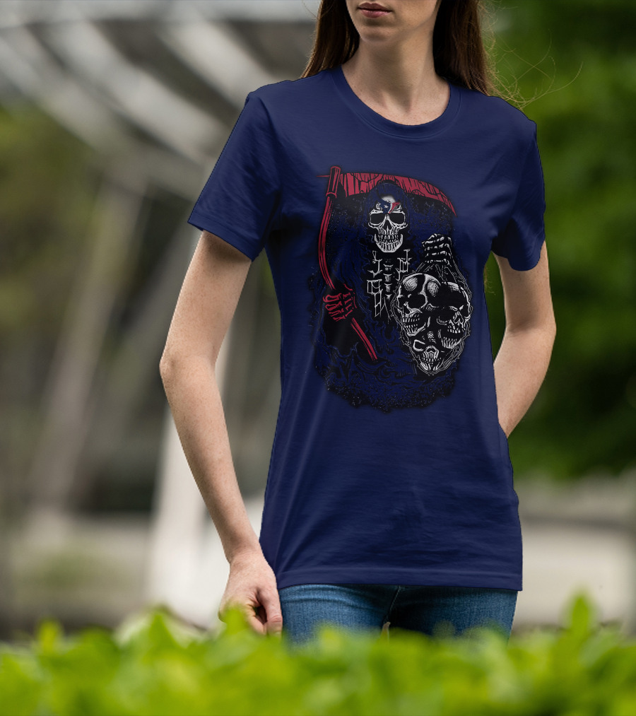 Houston Texans 07 Grim Reaper Skull Artwork T-Shirt