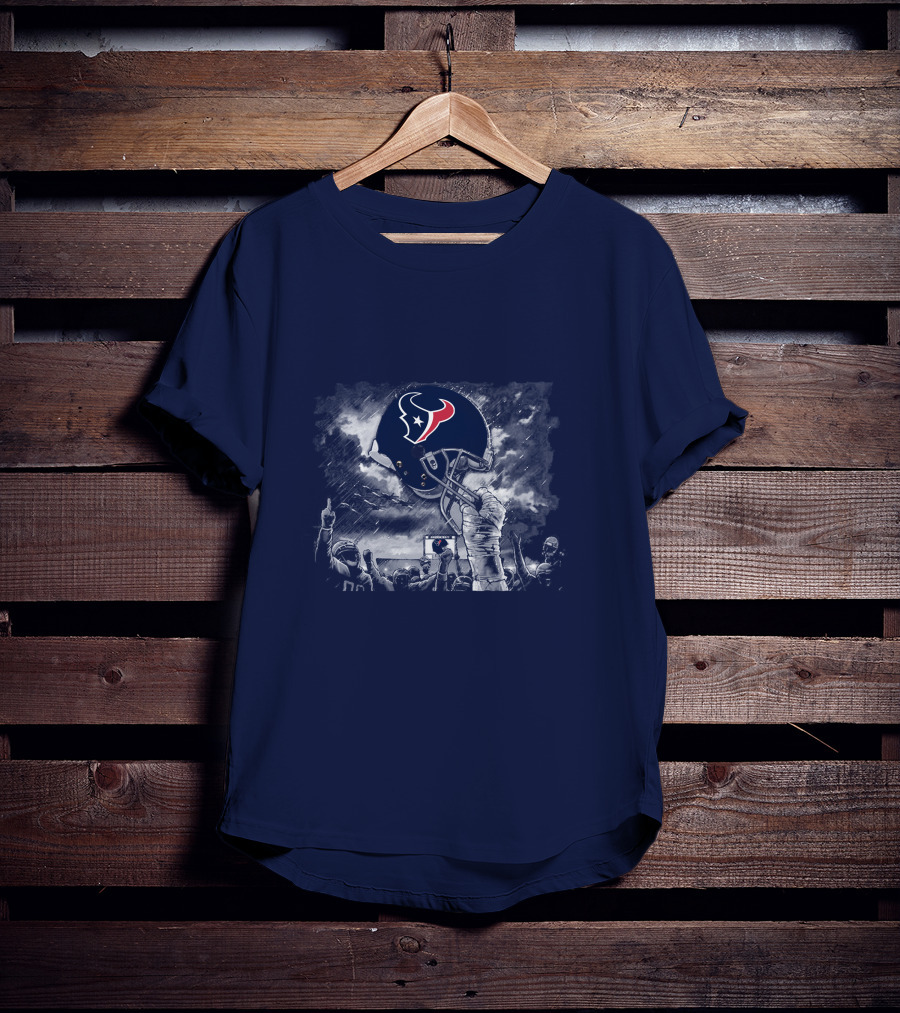 Houston Texans Helmet Victory Celebration Scene T-Shirt