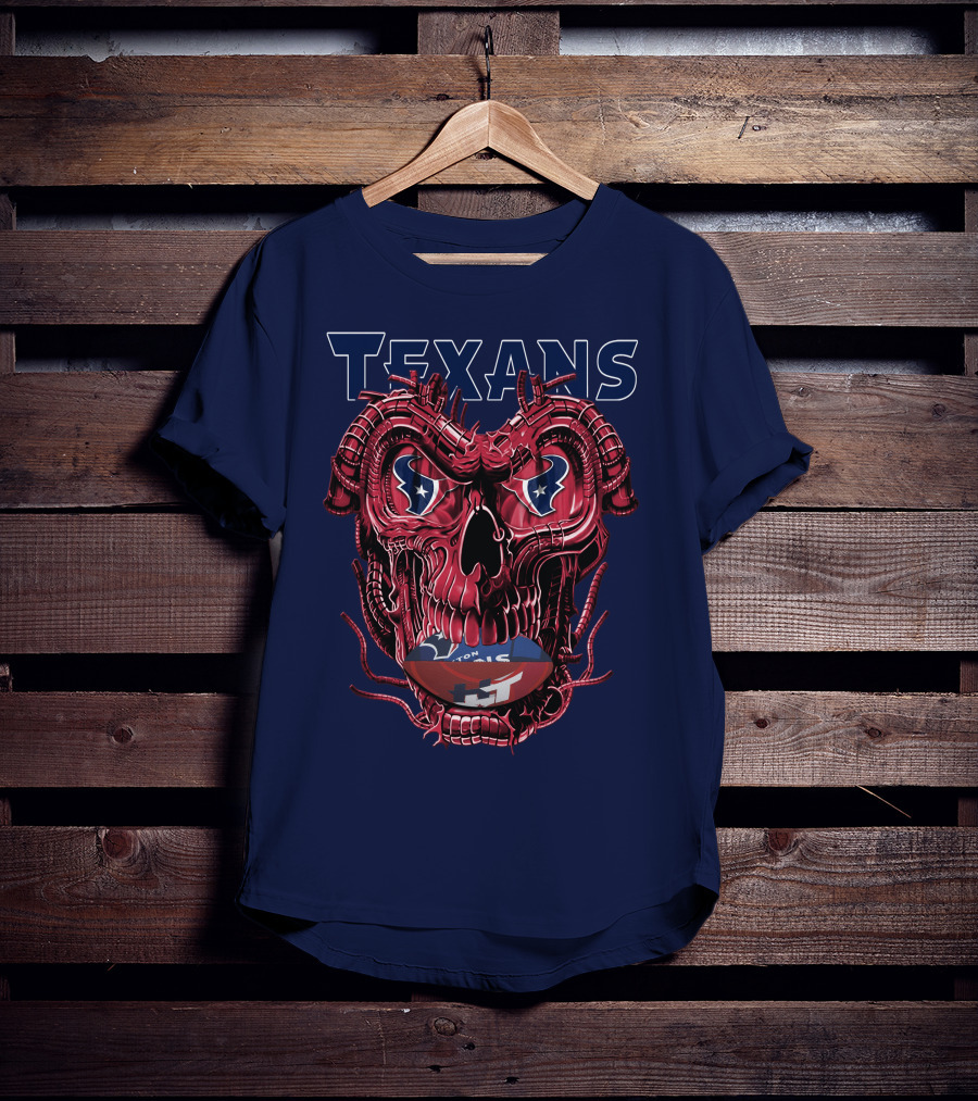 Texans Dragonskull Football Face T-Shirt