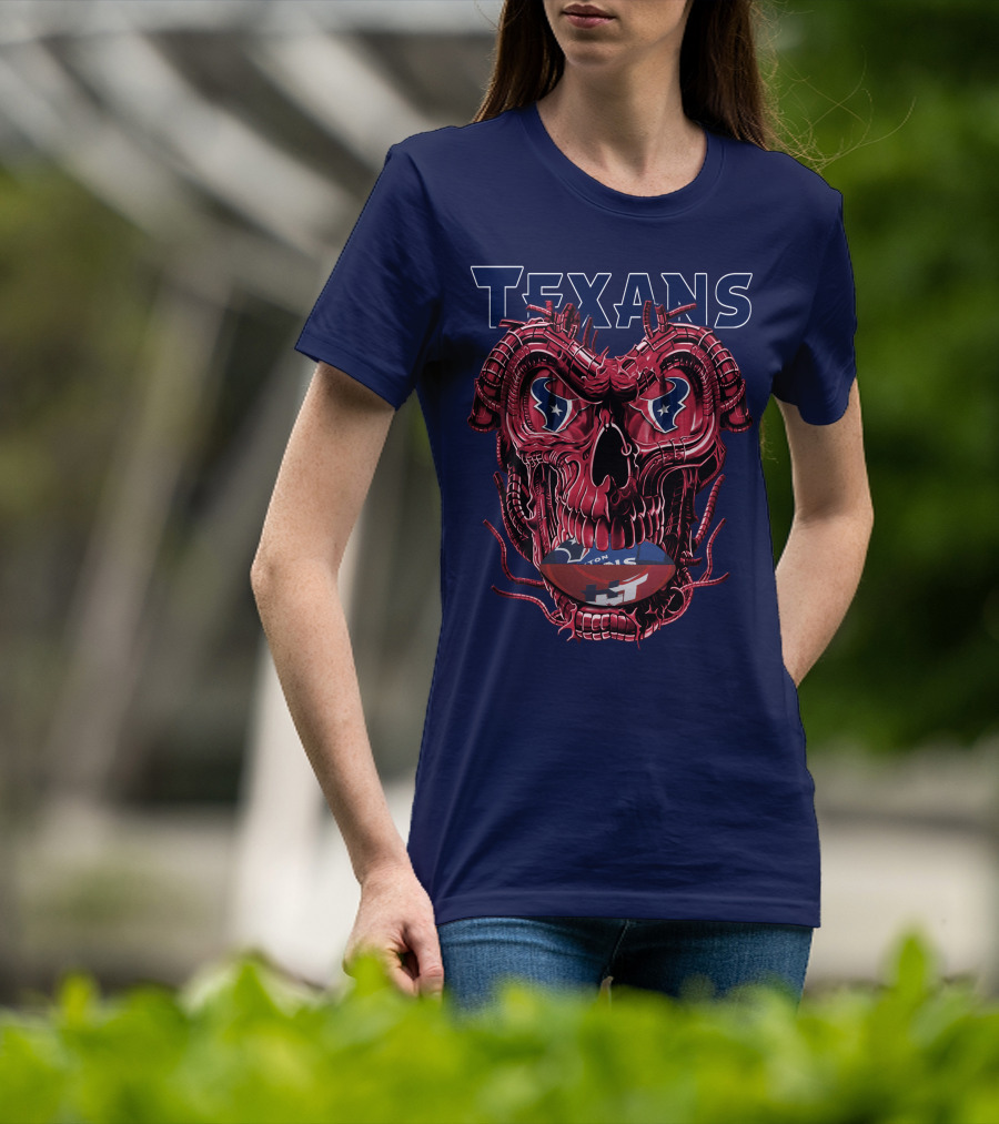 Texans Dragonskull Football Face T-Shirt