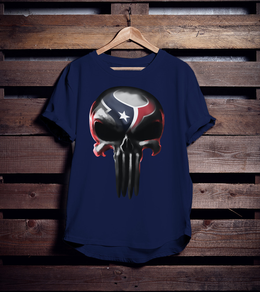 Houston Texans Punisher Skull T-Shirt