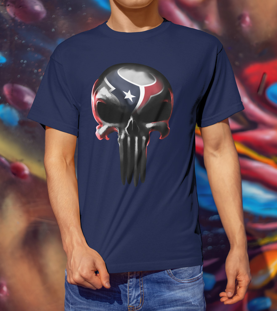 Houston Texans Punisher Skull T-Shirt