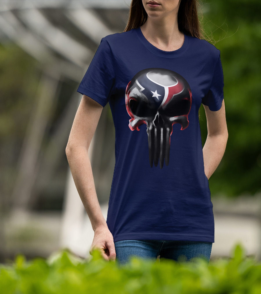 Houston Texans Punisher Skull T-Shirt